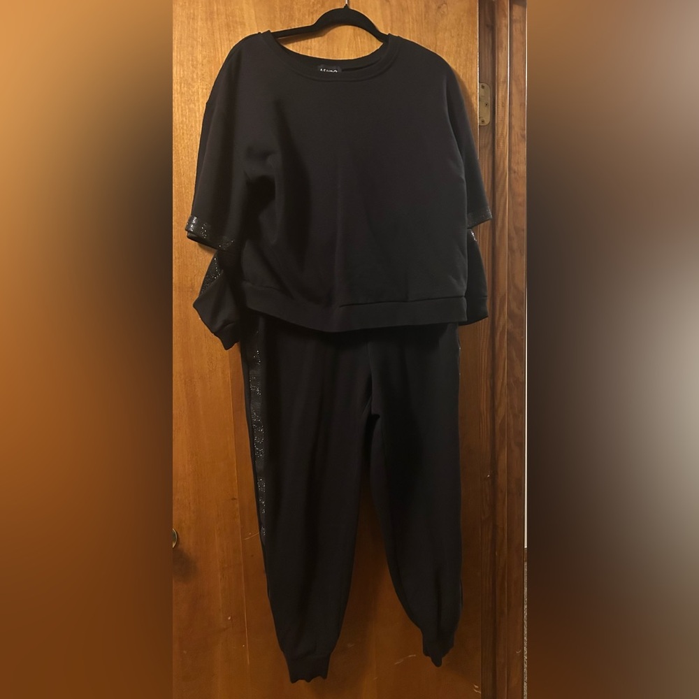 Black Sweatshirt and Joggers Set